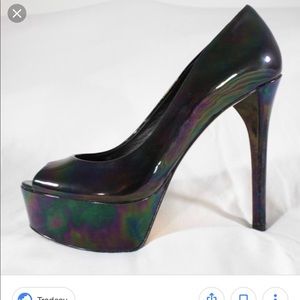 Brian Atwood size 9.5. Oil slick Bambola pumps.
